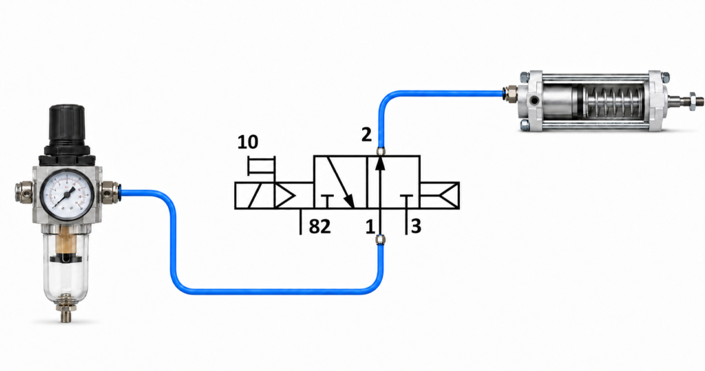 Circuito válvula neumática 3/2